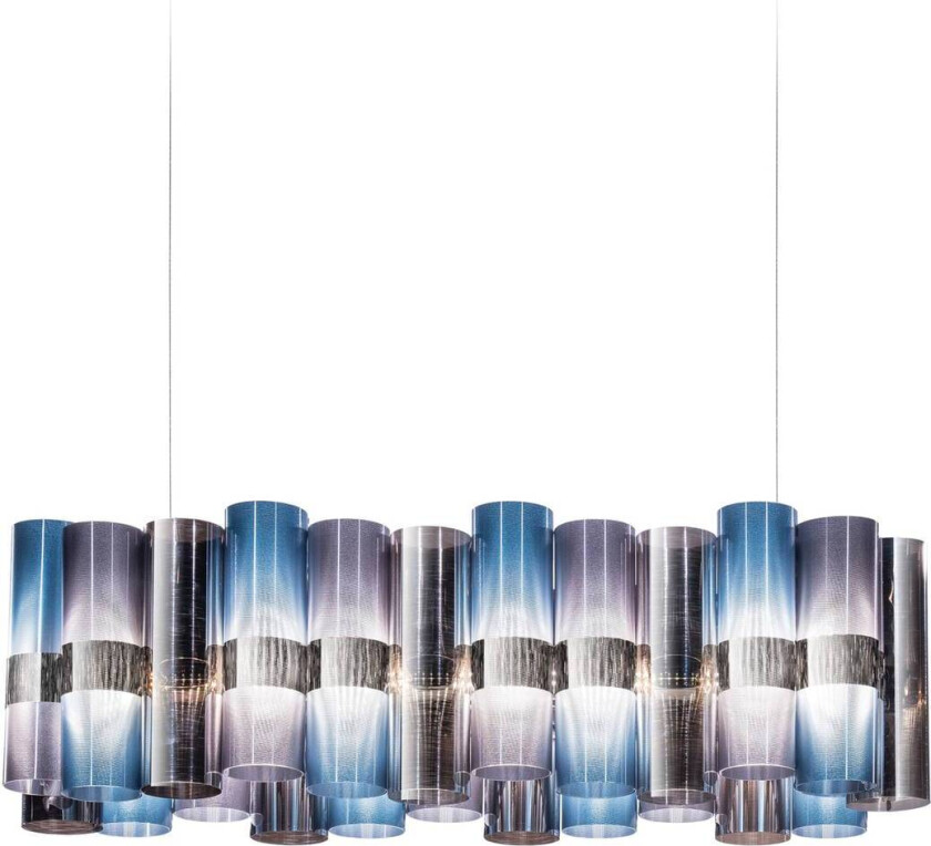 LED hengelampe La Lollo, blå/lilla, 100 cm