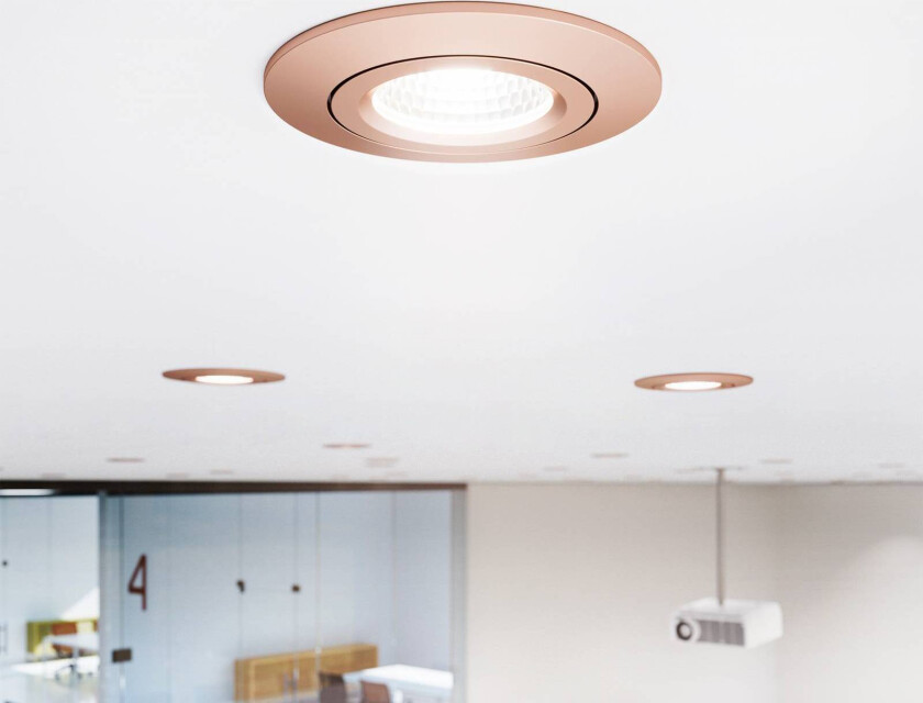 LED-takinnbyggingsspot Diled, Ø 8,5 cm, 6 W, 3000 K, rosé