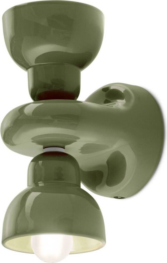 Berimbau vegglampe, salviegrønn, 2 lys