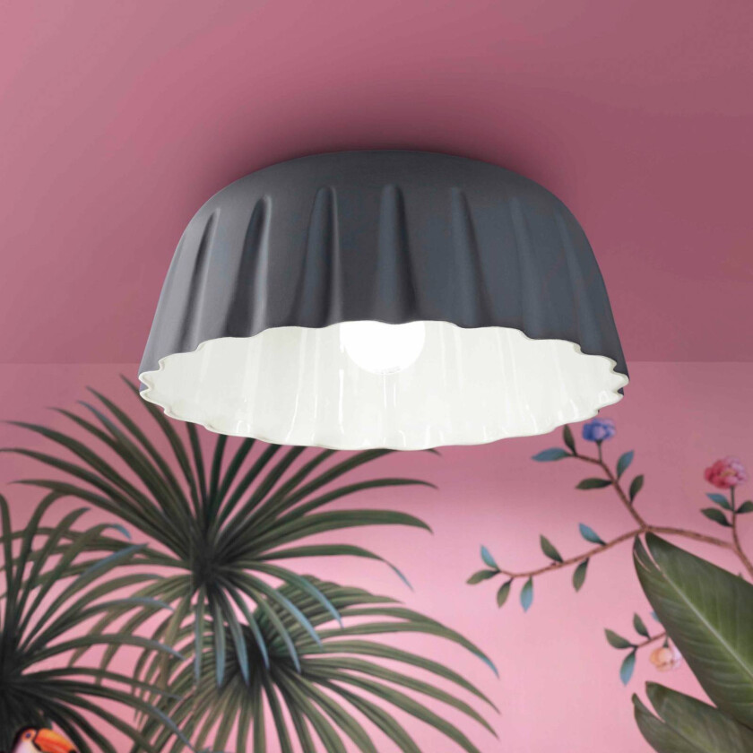 Taklampe Madame Gres keramikk høyde 17 cm, grå