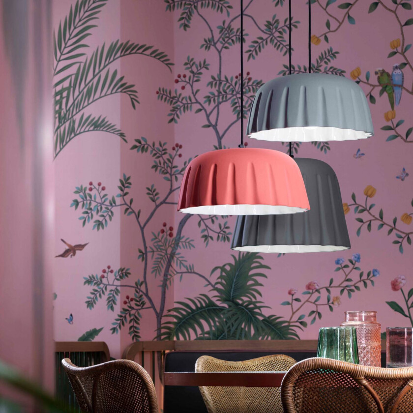 Pendellampe Madame Gres i keramikk, høyde 18 cm, grå