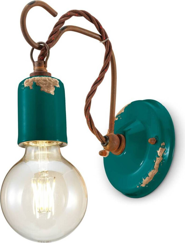 C665 vegglampe i vintagestil, grønn
