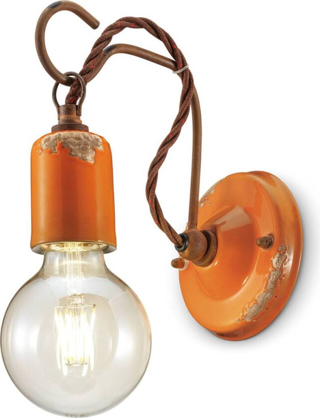 C665 vegglampe i vintagestil, oransje