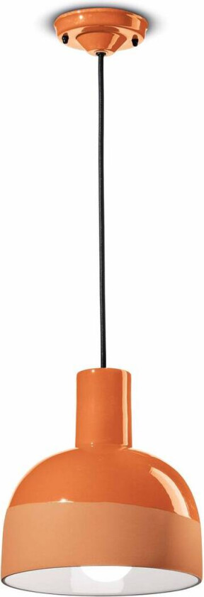 Caxixi pendellampe laget av keramikk, oransje