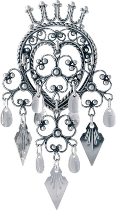 Sølje i 830 oksidert sølv med spirløv