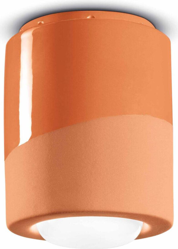 Taklampe PI, sylindrisk, Ø 12,5 cm, oransje