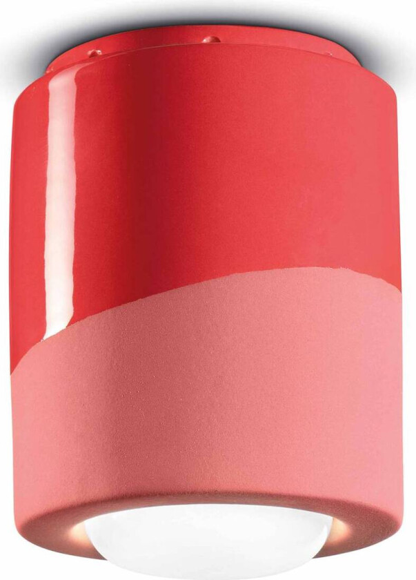 PI taklampe, sylinderformet, Ø 12,5 cm, rød