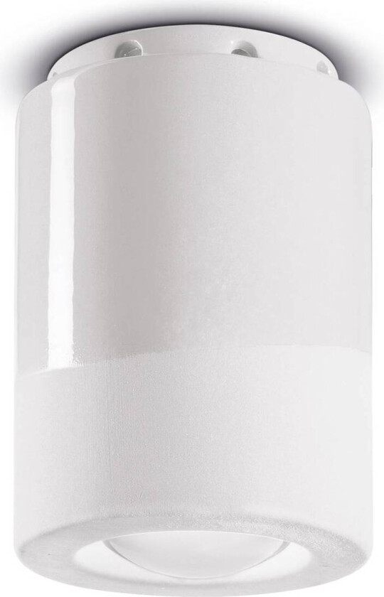 PI taklampe, sylinderformet, Ø 8,5 cm, hvit