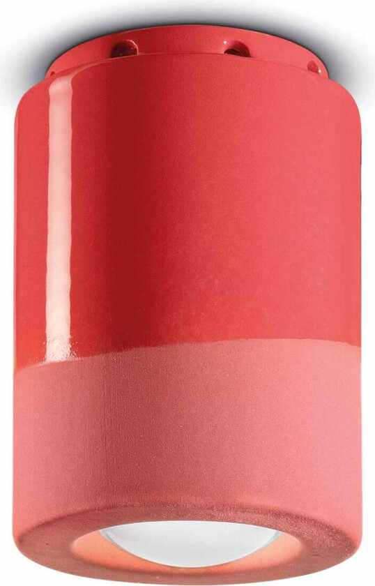 PI taklampe, sylinderformet, Ø 8,5 cm, rød