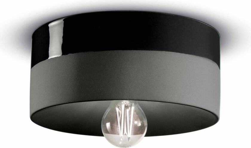 Taklampe PI keramikk blank/matt Ø25cm sort