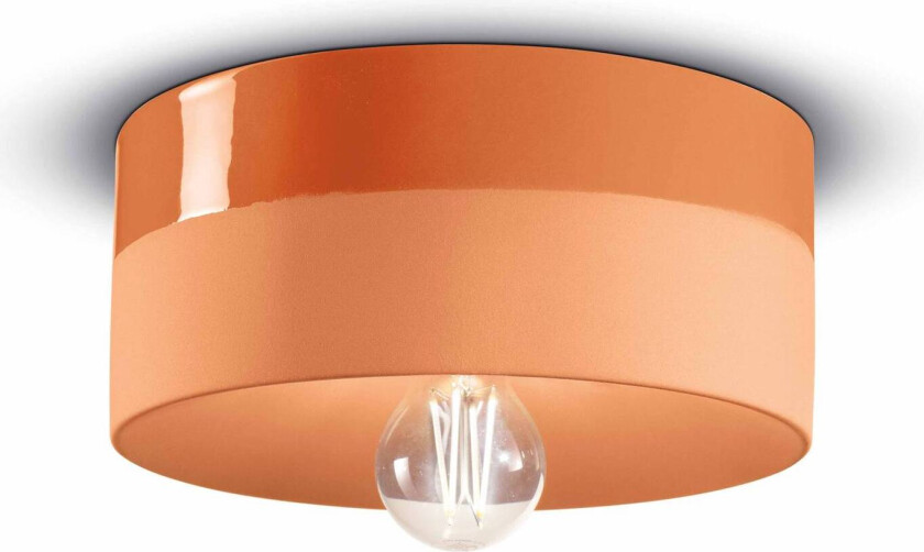 Taklampe PI keramikk blank/matt Ø 25 cm oransje