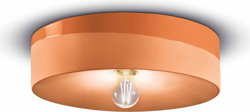 PI taklampe, blank/matt, Ø 40 cm, oransje