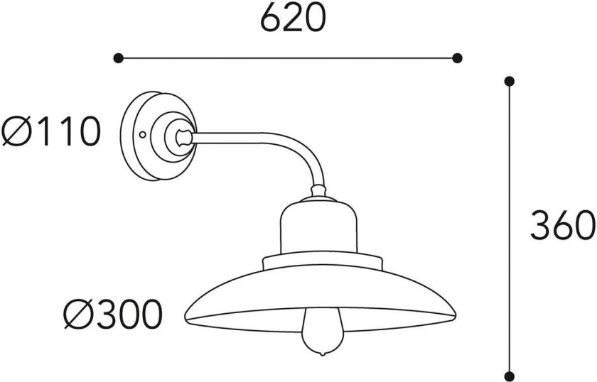 Vegglampe Patio 1693 antikk messing