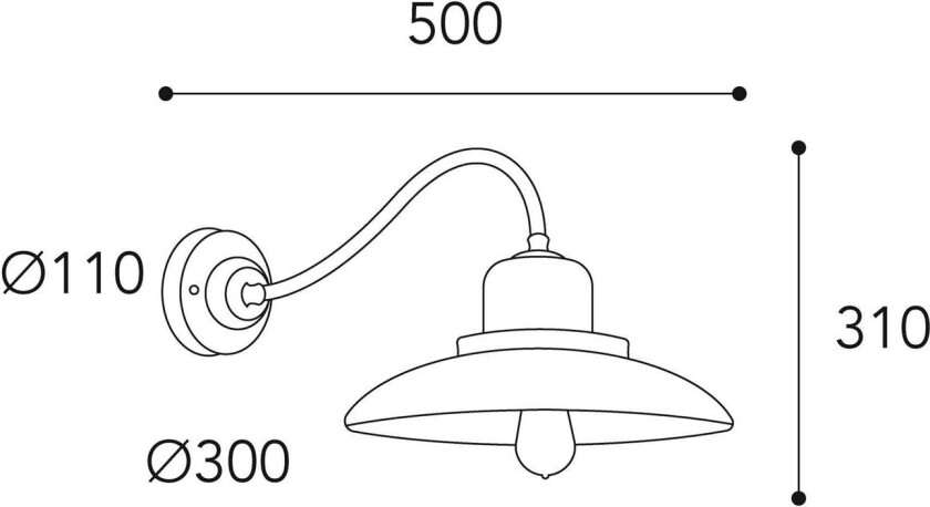 Vegglampe Patio 1690, antikk messing