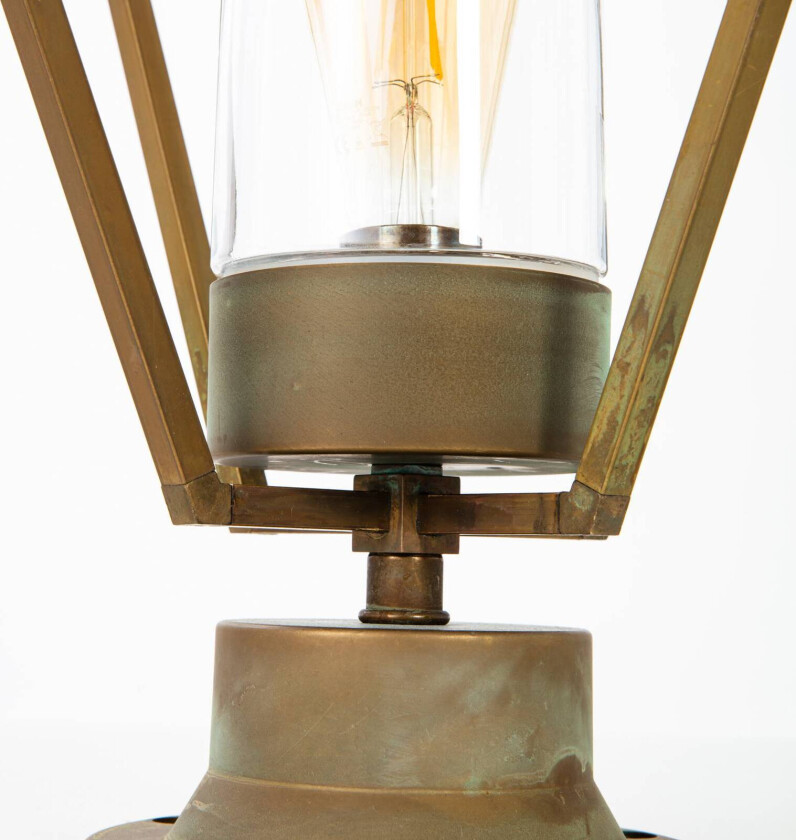 Sokkellampe Gemstone 3455, antikk messing/klar