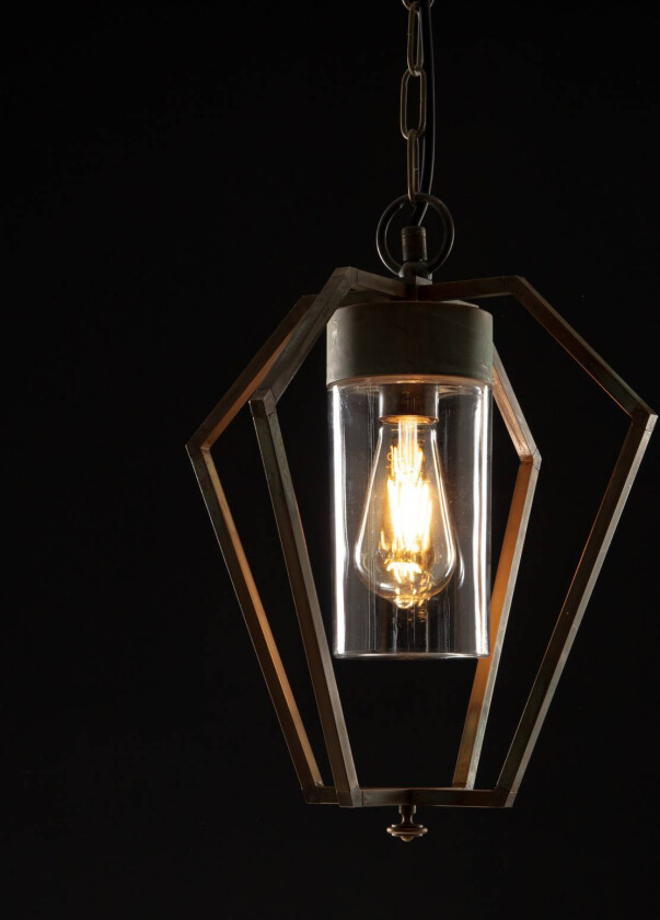 Utehengelampe Gemstone 3452 antikk messing/klar