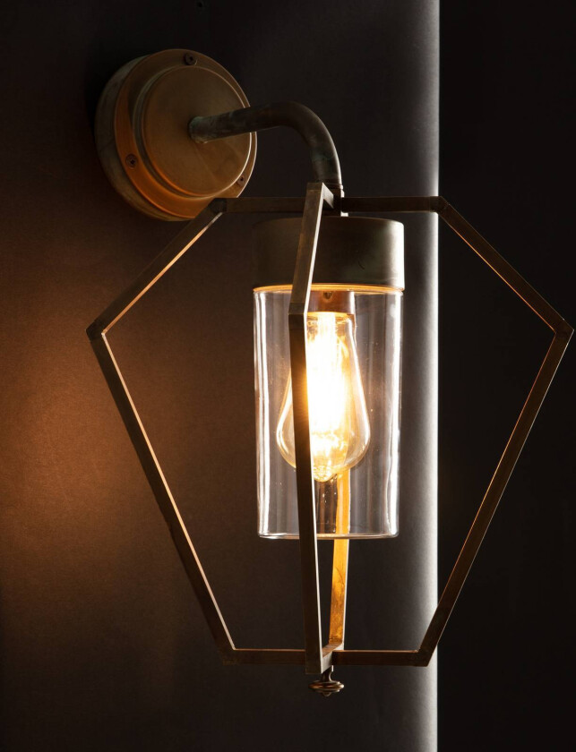 Utendørs vegglampe Gemstone 3451 messing/klar