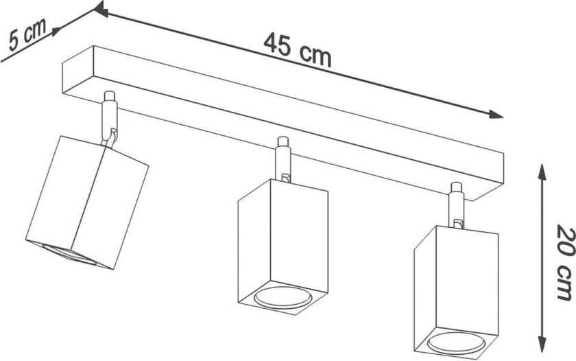Peach Puff downlight tre kvadrat 3 lysk