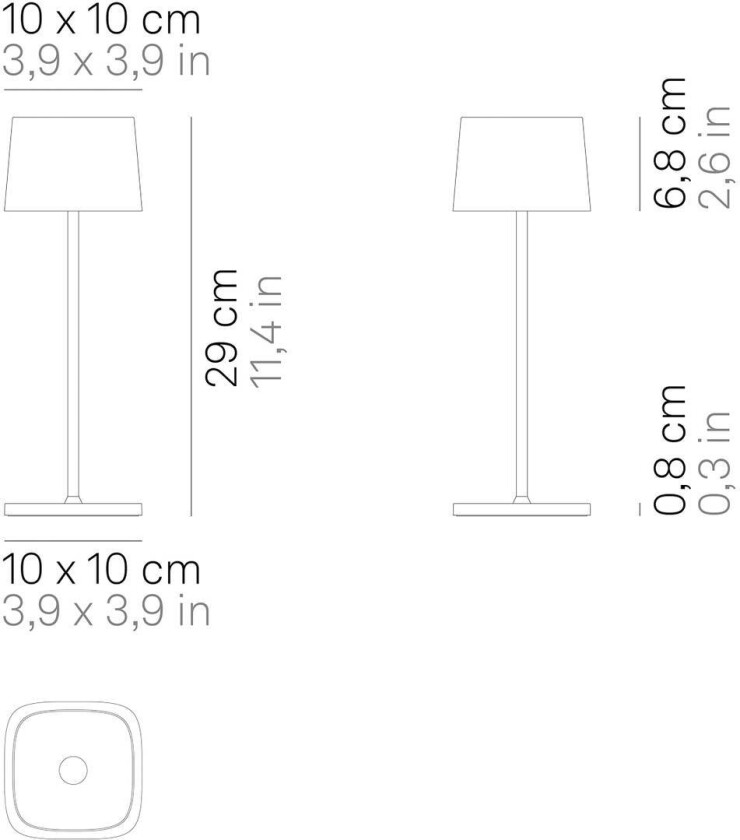 Ofelia 3K bordlampe IP65 grå