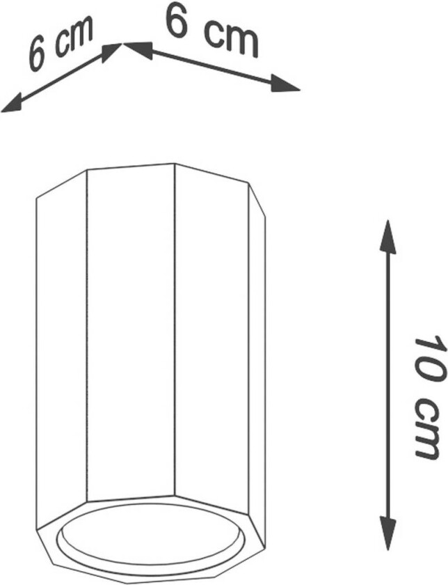 Peach Puff taklampe oktagon høyde 10 cm