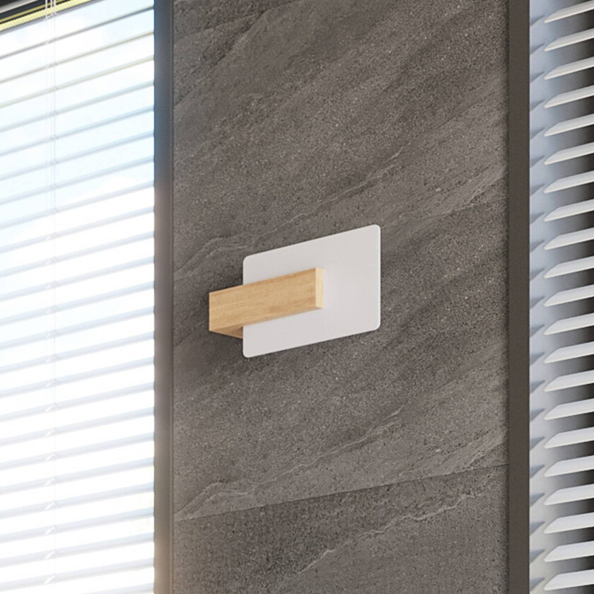 Peach Puff vegglampe med glass, tre