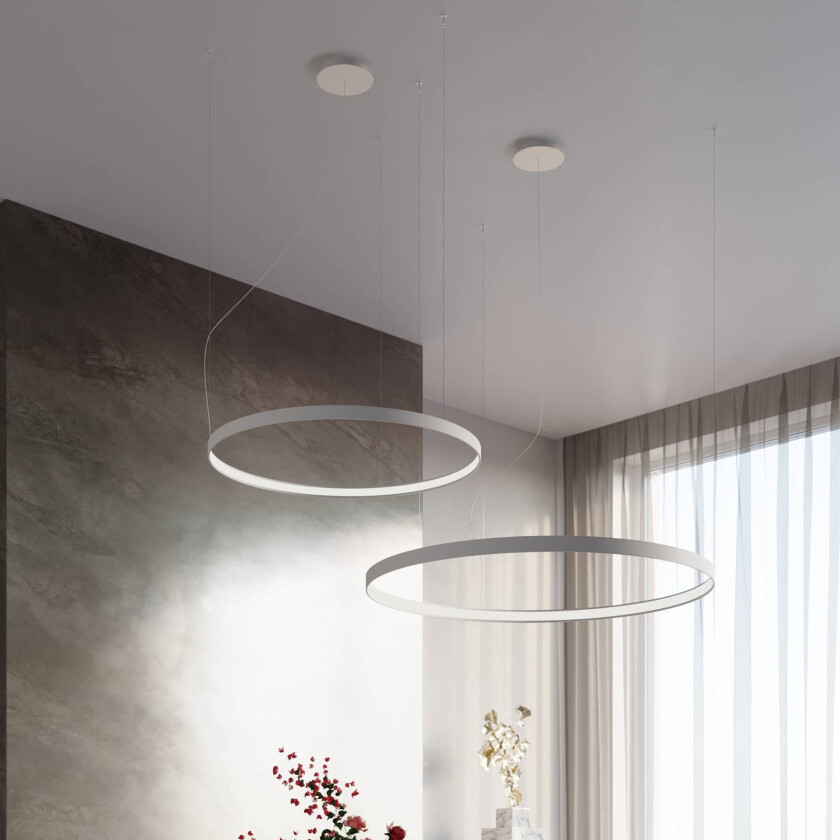 LED-hengelampe Rio 78, vannrett, 3 000 K, hvit