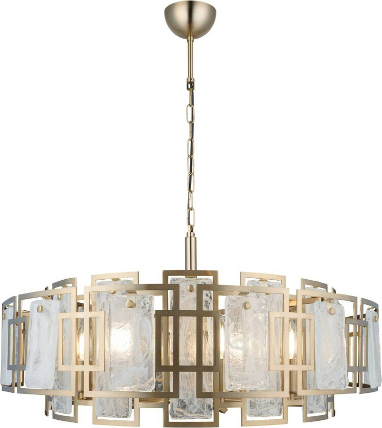 Lysekrone Karmella, Ø 65 cm antikk messing 8 lysk