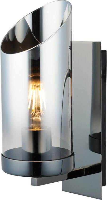 Vegglampe Padrela, svart-krom, 1 lyskilde