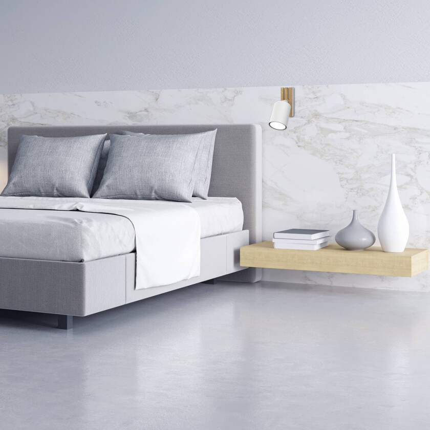 Tino veggspot 1 lysk. hvit/tre