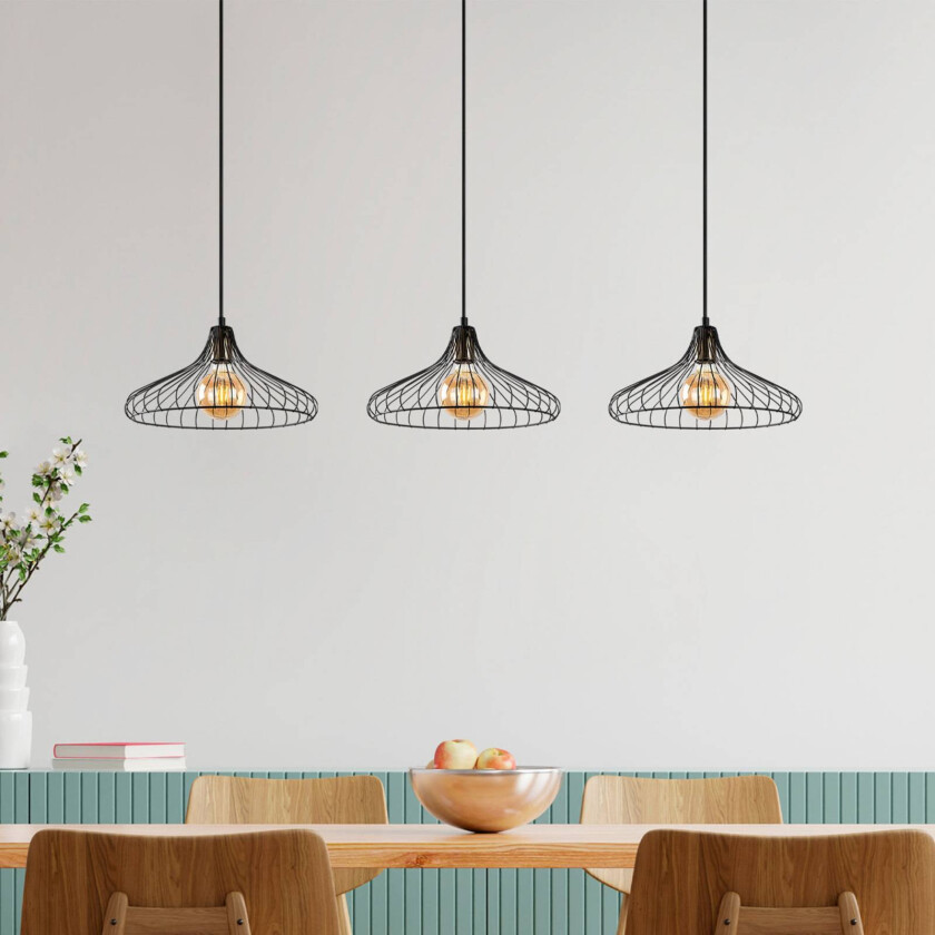 Hengelampe Depay 11260 3 lysk lineær svart antikk