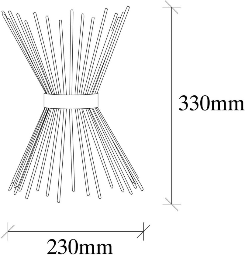 Vegglampe Kirpi 3092 up/down bredde 23cm gull