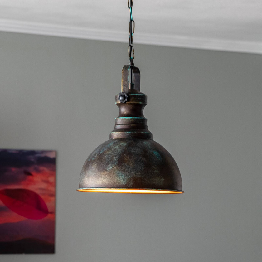 Hengelampe Saglam 3710 1 lysk Ø31cm antikk gull