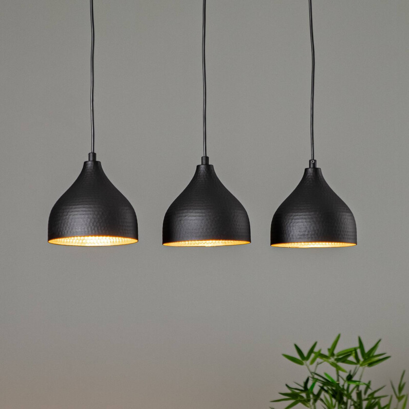 Hengelampe Tattoo 6211 3 lysk. lineær svart/gull