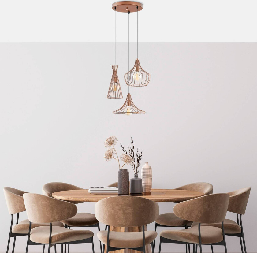 Hengelampe Mezopotamya N-1298 3 lyskilder kobber