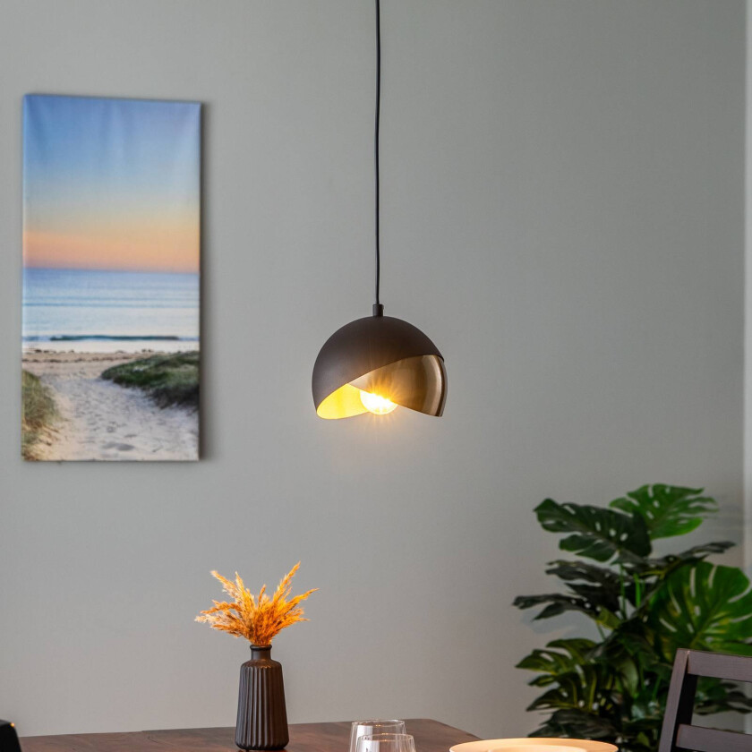 Hengelampe Berceste 252-S Ø20cm svart/gull