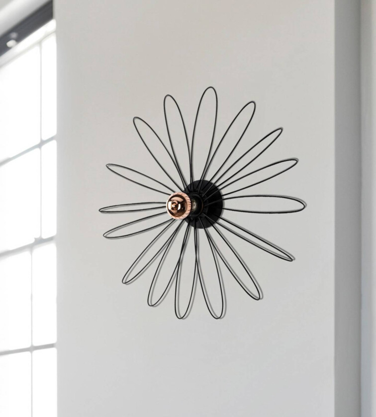 Vegglampe Hemden 707-A, lyktdesign, svart