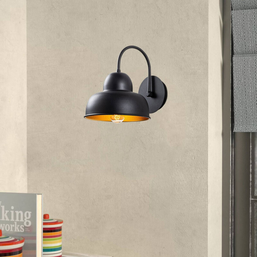 Vegglampe Berceste 180-A svart/gull