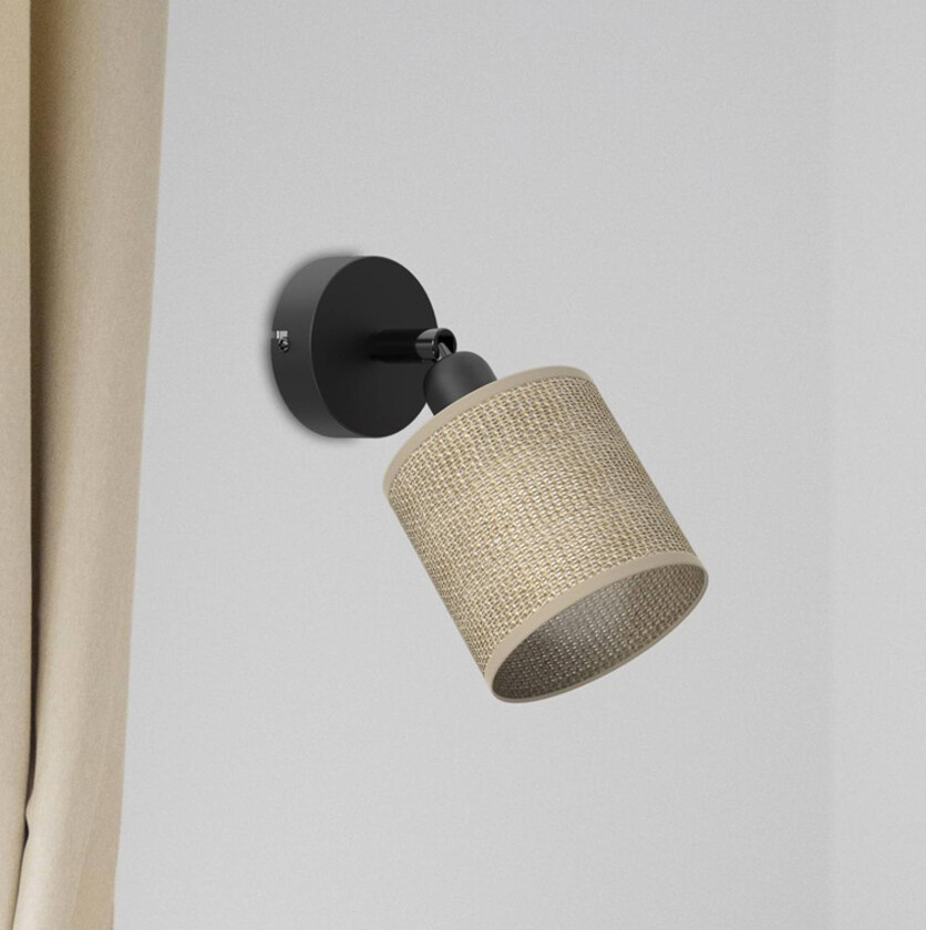 Vegglampe Adeline, jute, 1 lyskilde