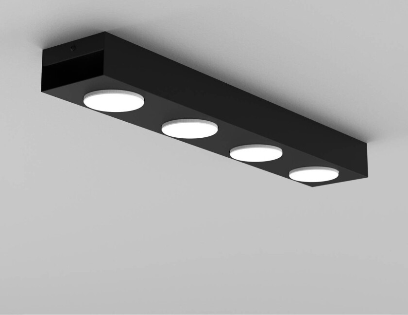 Downlight Ian i svart, 4 lyskilder