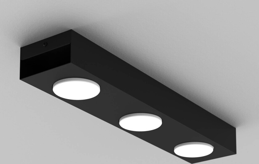 Downlight Ian i svart, 3 lyskilder