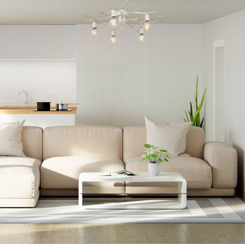 Taklampe Xavier, håndmalt, 5 lyskilder