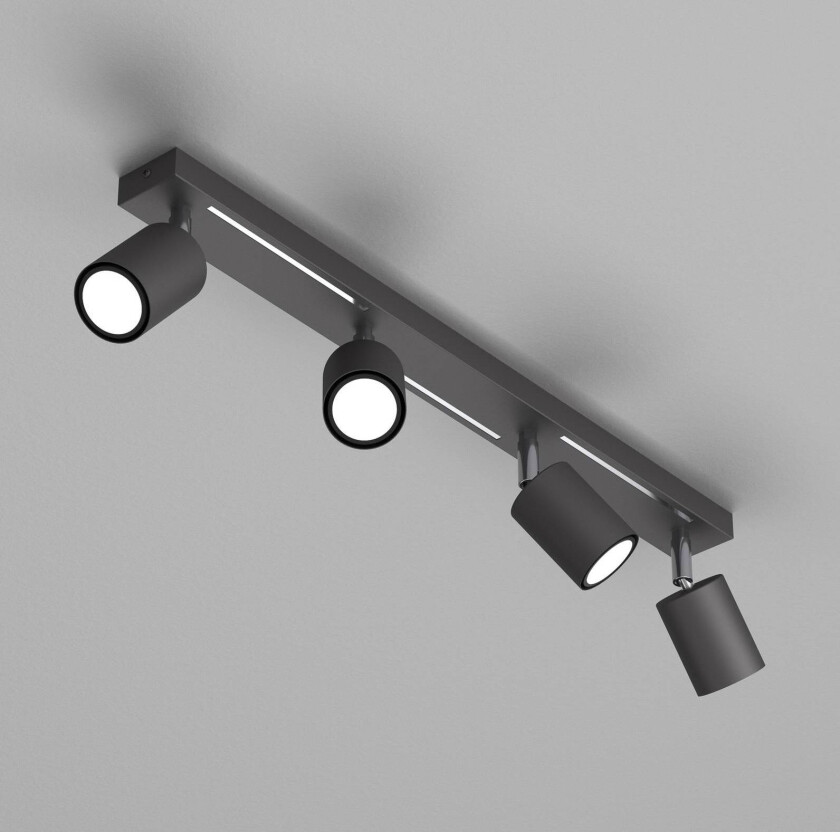 Downlight Jarek antrasitt/krom, 4 lyskilder