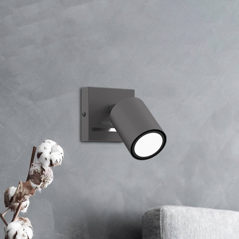 Veggspot Jarek antrasitt/krom, 1 lyskilde