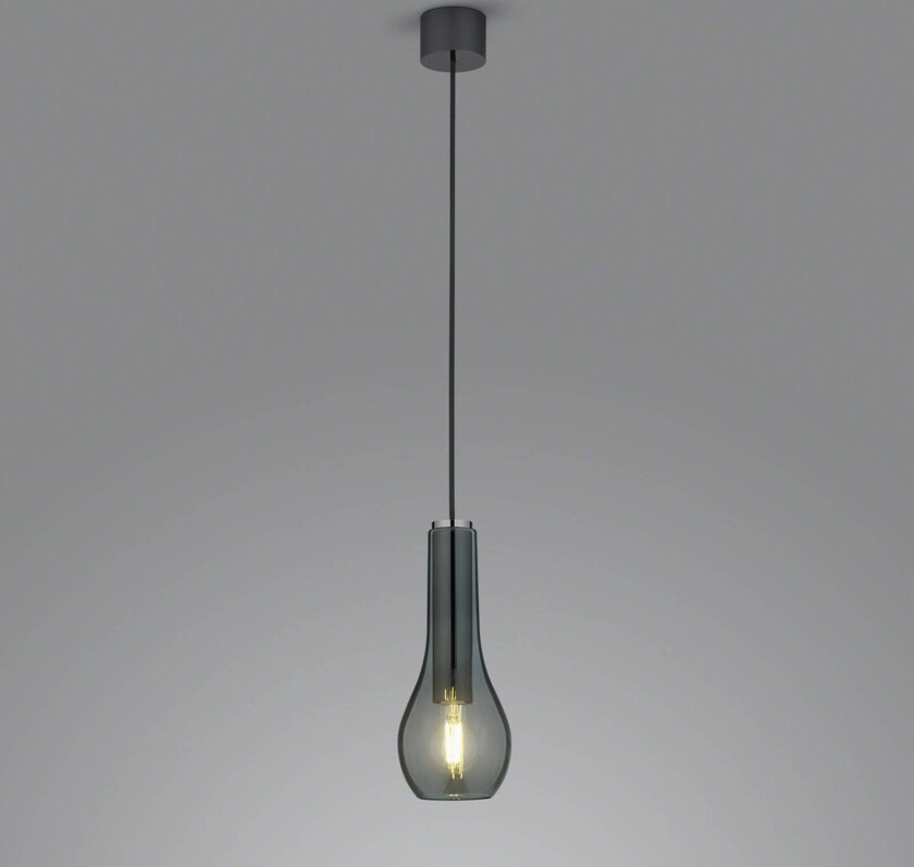Hengelampe Gara, røykglass, 1 lyskilde
