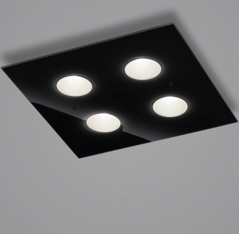 Nomi LED-taklampe 38x38cm dim svart