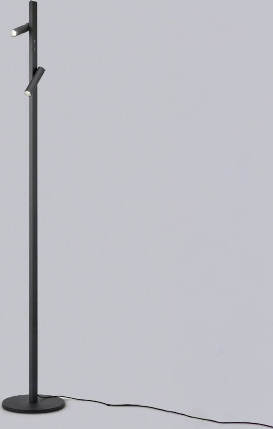 Coni LED-gulvlampe 2 spoter 160cm svart