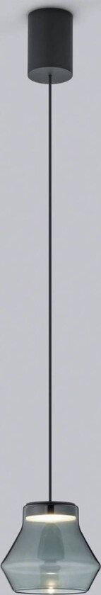 Fou LED-hengelampe røykglass 11x9,5cm