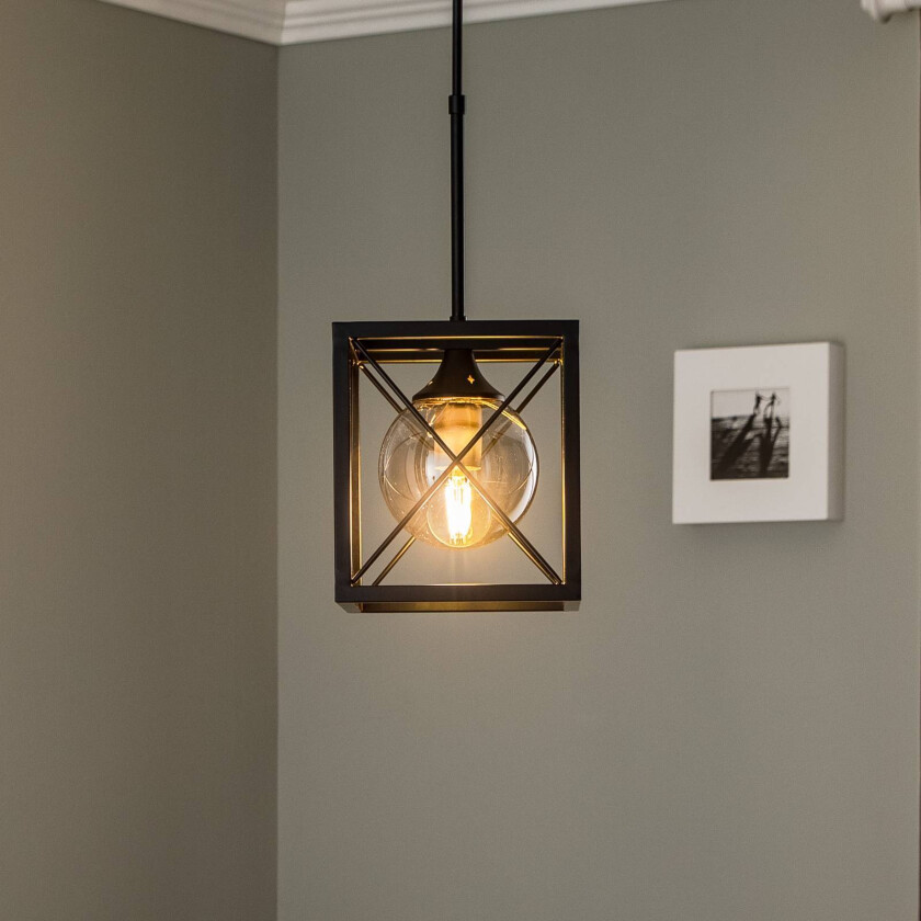 Hengelampe AV-1732-1BSY svart, 1 lyskilde