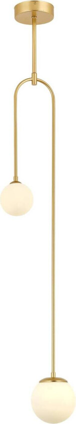 Hengelampe AV-1897-2BSA, 2 glasskuler, gull
