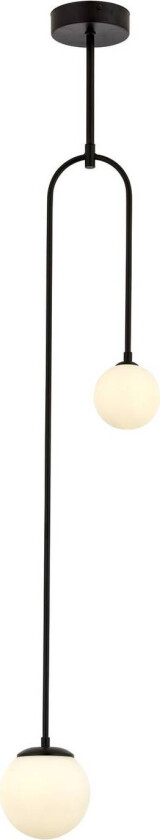 Hengelampe AV-1897-2BSY 2 glasskuler, svart